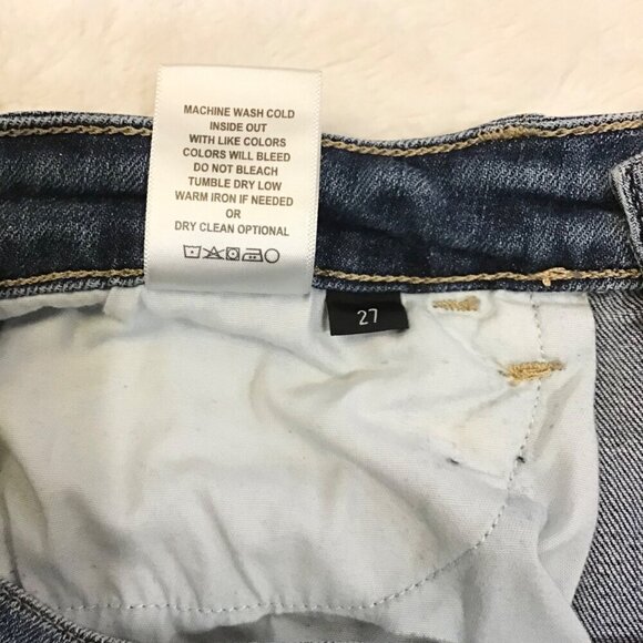 Flying Monkey 27 (4/5) Women’s High Rise Distressed Jeans Cropped Tapered Leg - Picture 10 of 10